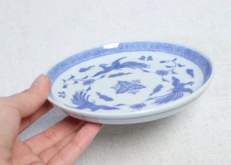明治後期～大正銅判鳳凰図小皿