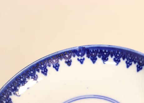 明治前期紙刷桐と鳳凰図飯茶碗