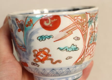 明治前期色絵竹梅と桐図通り物向付①