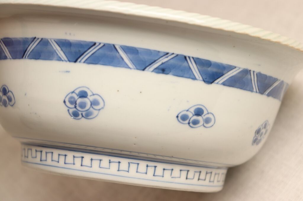 時代 青木米 染付 鳳紋鉢 送料込み250227 時代 青木米 染付