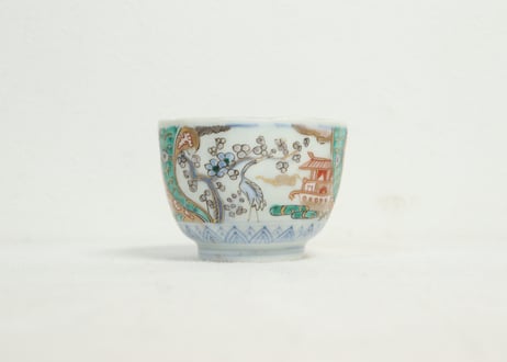 明治前期色絵鶴と松竹梅図通り物向付