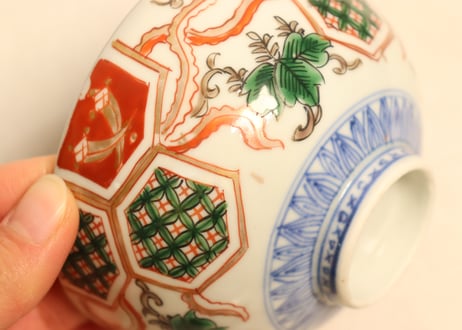 明治前期色絵桐と鳳凰図蓋茶碗