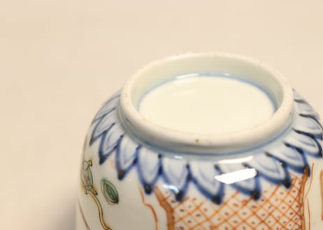 明治前期色絵弓矢と道具図向付