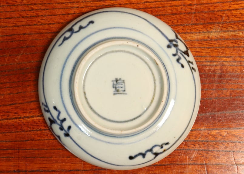 江戸 古瀬戸 特大染付重箱 梅蘭竹菊 高さ37.5cm 送料