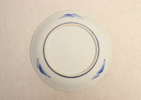 明治前期染付山水図6寸皿