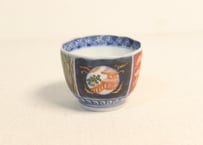 明治前期色絵松鶴と屋敷図向付 窯傷