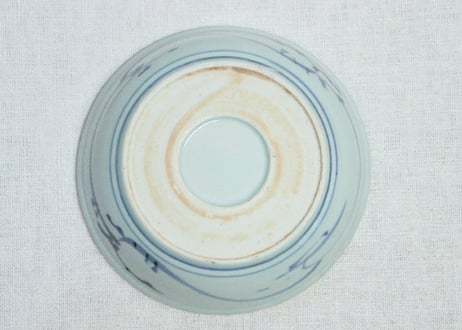 江戸後期色絵アシに水鳥図なます皿②　フリモノ