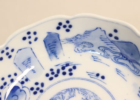 明治後期～大正銅判山水図なます皿