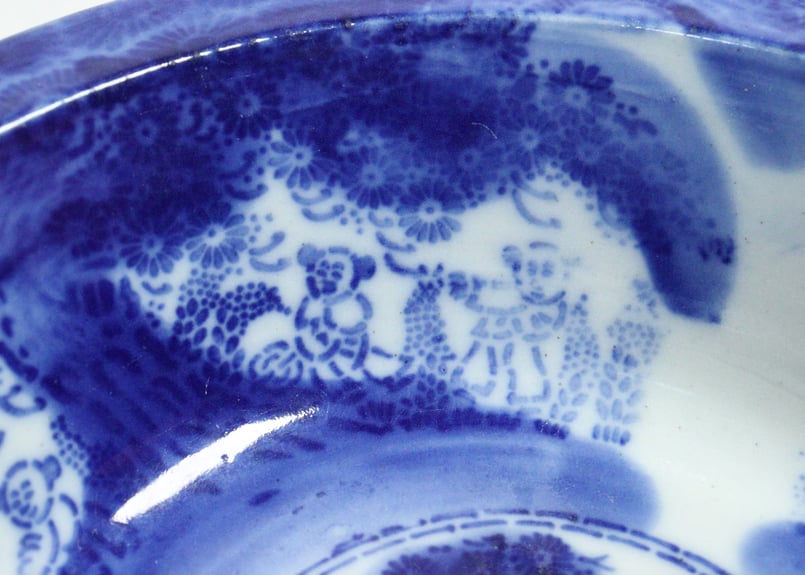 明治前期紙刷唐子図7寸鉢 フリモノ | 吉祥寺PukuPuku