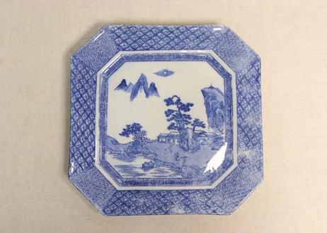 印判皿　弁慶　牛若丸　染付　八画皿　珍品 　ア12 印判皿 弁慶 牛若丸 染付 八画皿 珍品 ア12 - メルカリ