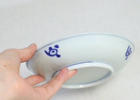 明治後期～大正染付山水図5寸皿➁　明るめ