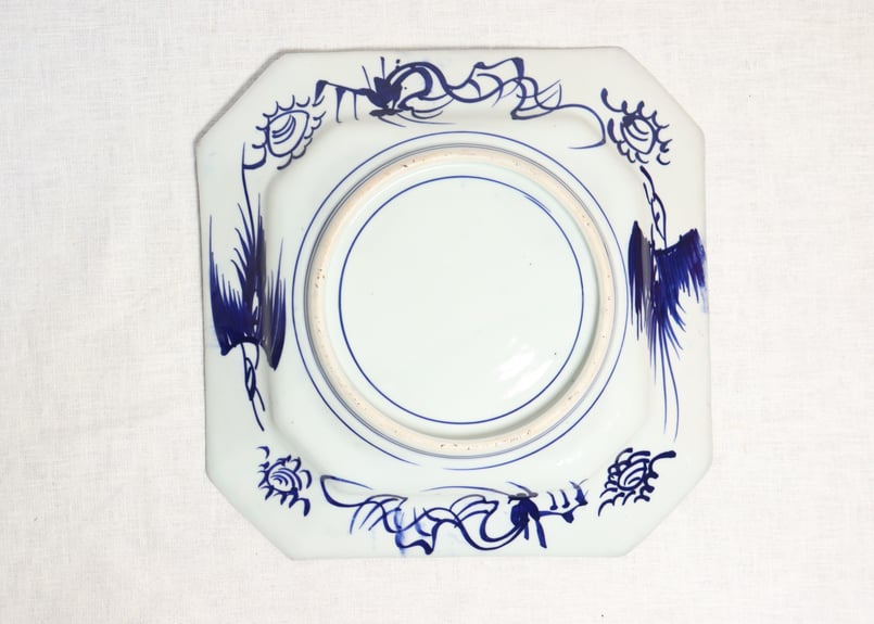 明治前期ベロ藍山水図角皿 ノミホツ | 吉祥寺PukuPuku