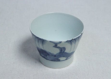 江戸後期桜文様そば猪口染付け湖東焼お国焼