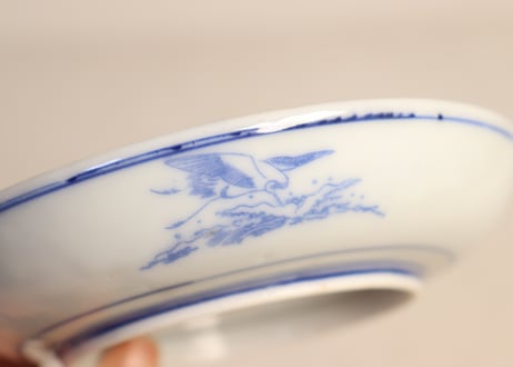 明治後期～大正銅判花図窓絵散らし小皿