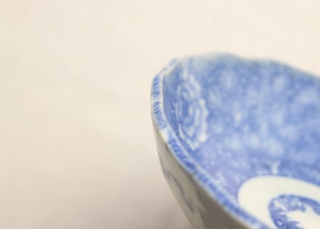 明治後期～大正銅判牡丹唐草文なます皿 色擦れ,個体差有り