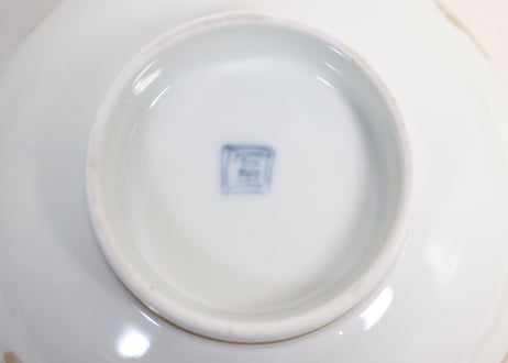 明治前期赤絵金彩桐と鳳凰図蒸茶碗