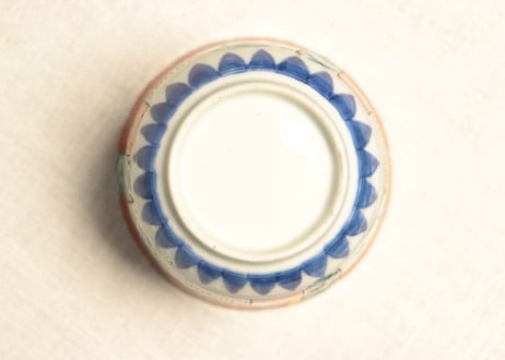 江戸幕末色絵三方に桜図向付(大ぶり) ノミホツ