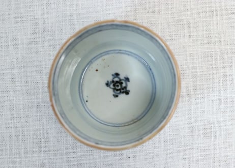 江戸後期色絵窓絵と松竹梅図猪口 ノミホツ