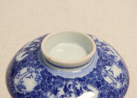 明治前期紙刷唐子と竹林図飯茶碗