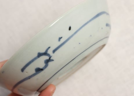 江戸後期染付牡丹図なます皿