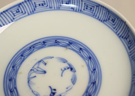 明治前期紙刷牡丹図飯茶碗