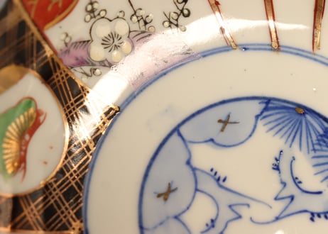 明治後期～大正色絵松竹梅図大なます皿①