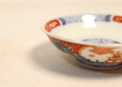 明治前期色絵兎図通り物飯茶碗②ひっつき,蓋少甘手