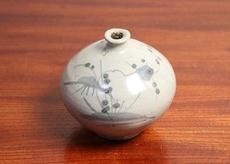 江戸中期染付竹梅図油壷