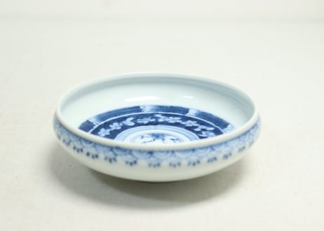 明治後期～大正染付松竹梅図縁丸小鉢