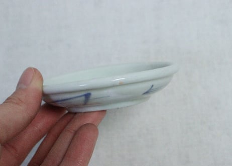 江戸中期染付柳図豆皿