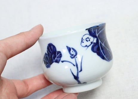 明治後期～大正染付蔦花図湯呑