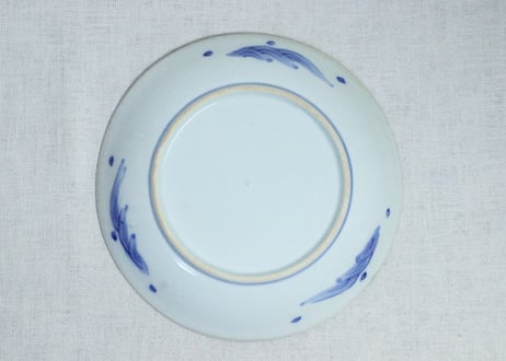 明治前期染付山水図7寸皿