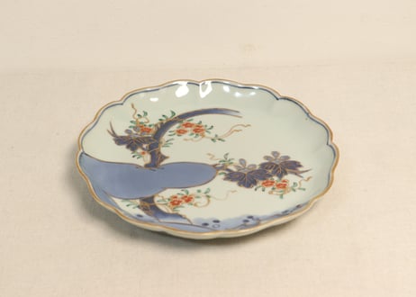 江戸中期色絵桐に蔦花図7寸皿①