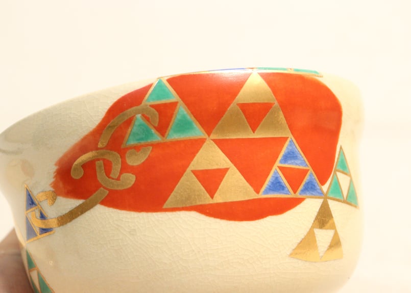 昭和30～40年代京焼色絵幾何学文飯茶碗 | 吉祥寺PukuPuku