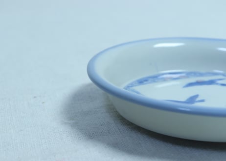明治後期～大正銅判菊と鳥三羽図小皿