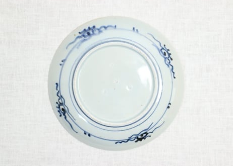 江戸幕末染付山水図7.5寸皿