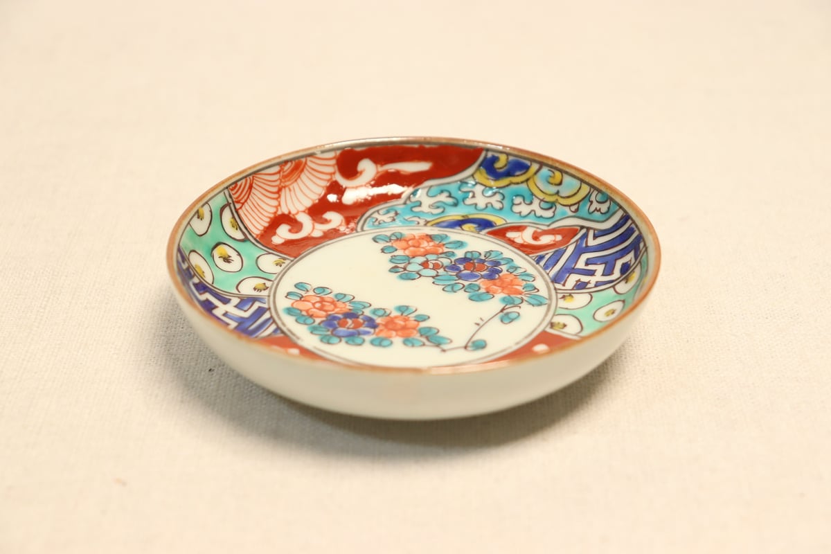 明治前期色絵花と幾何学文小皿① | 吉祥寺PukuPuku
