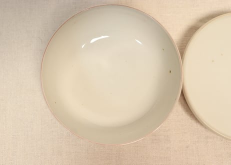 明治前期色絵梅と鶯に鳥籠図通り物蒸茶碗①