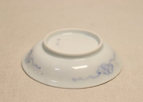 明治後期～大正染付桐と鳳凰図小皿