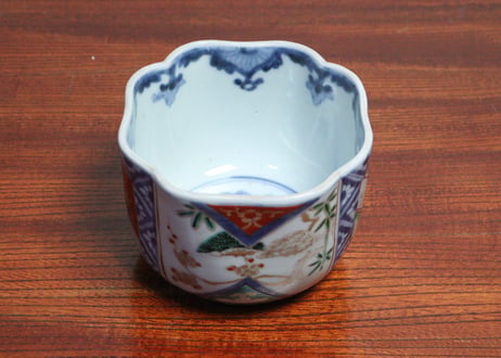 江戸中期色絵松竹梅図角向付　5客組