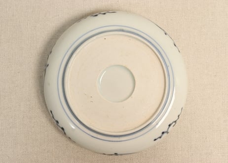 江戸後期染付花図丸縁立なます皿