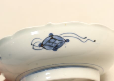 江戸後期染付鳥と花図なます皿