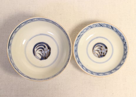 明治前期色絵山水図通り物飯茶碗② 少甘手