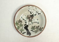 明治後期～大正犬山焼桜と紅葉図小皿②くすみ