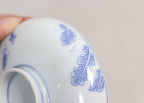 明治後期～大正銅判鼠大根図蓋茶碗②フリモノ