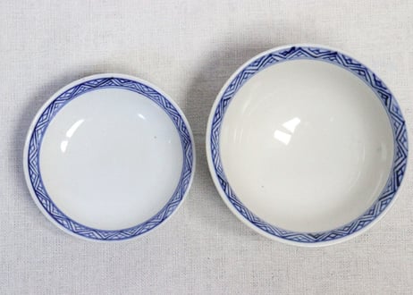 明治前期染付松竹梅図飯茶碗