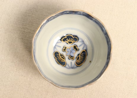 明治前期色絵三方に菊図向付
