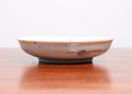 江戸中期色絵茄子図小皿➁　ノミホツ