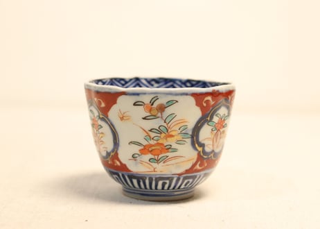 明治前期色絵花と蝶図向付