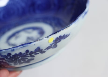 明治前期紙刷蛸唐草図なます皿② ノミホツ